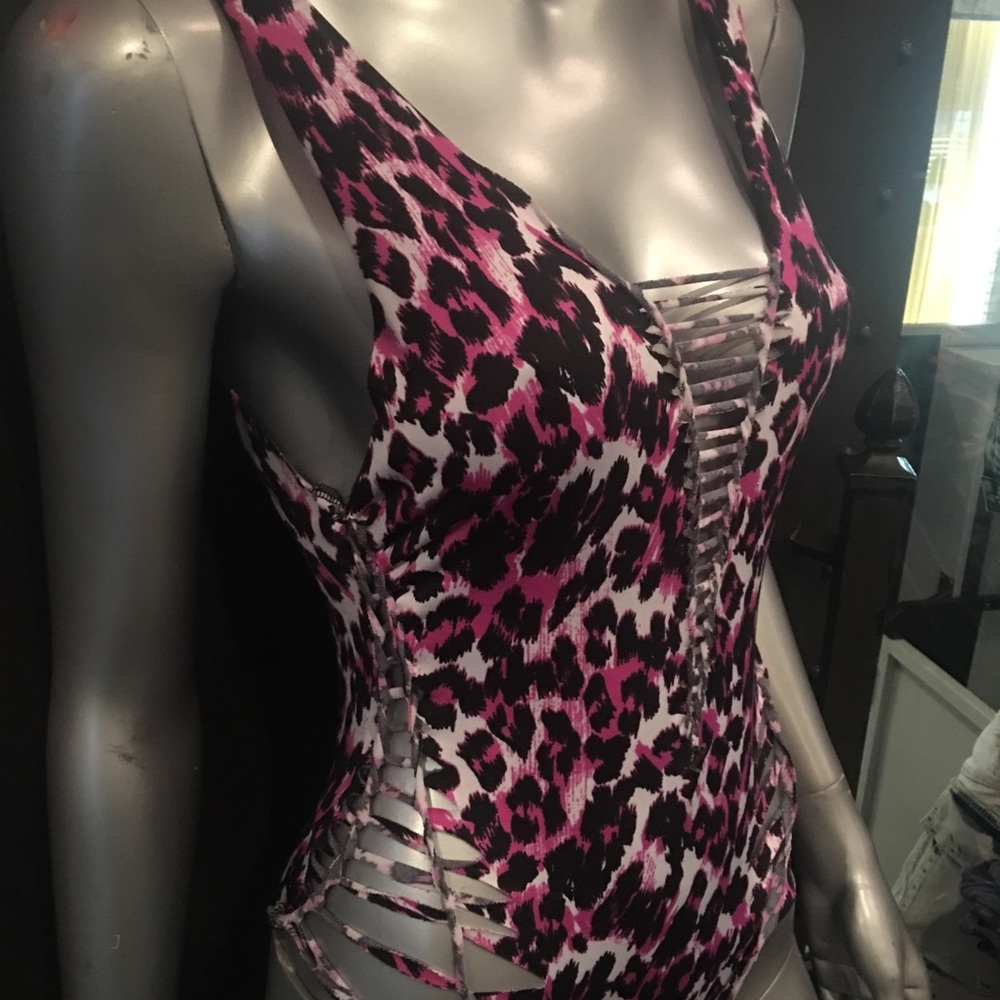 Pink  Leopard print one piece